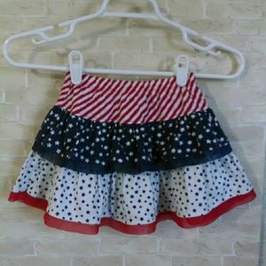 ⭐Girl's tutu Patriotic July 4 flag skirt skort 4T